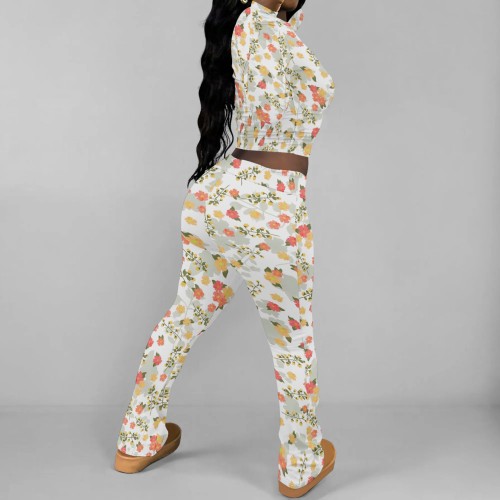 1 Piece Custom Casual Print Long Sleeve Pant Set