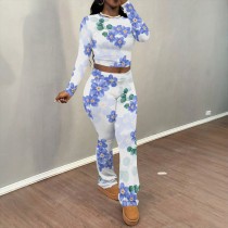 1 Piece Custom Casual Print Long Sleeve Pant Set