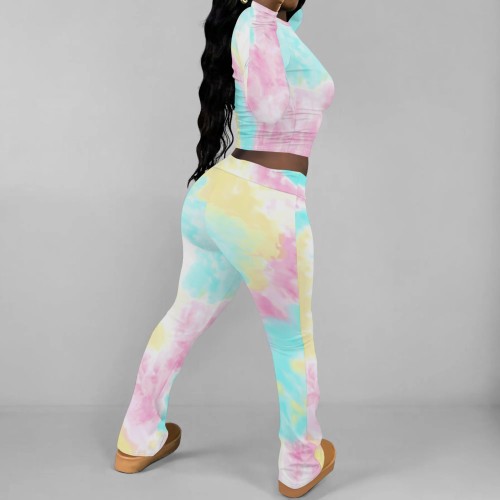 1 Piece Custom Casual Print Long Sleeve Pant Set