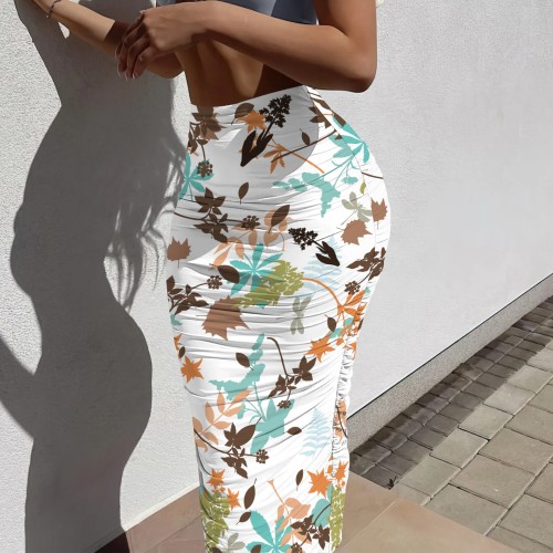 1 Piece Custom Casual Print Long Skirts