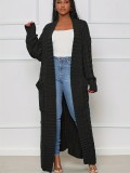 Long Cardigan Sweaters Women Knit Shawl Collar Knitwear Coat
