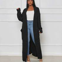Long Cardigan Sweaters Women Knit Shawl Collar Knitwear Coat