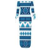 1 Piece Custom Casual Print Off The Shoulder Split Long Dress