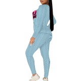 1 Piece Custom Casual Print Two Piece Pant Set