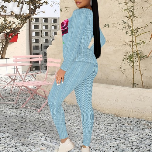 1 Piece Custom Casual Print Two Piece Pant Set