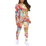 1 Piece Custom Casual Print Two Piece Pant Set