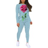 1 Piece Custom Casual Print Two Piece Pant Set