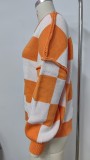 Women's Checkered Color Block Oversized Sweater