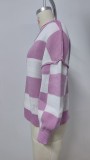 Women's Checkered Color Block Oversized Sweater