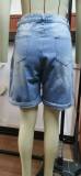 Y2k High Waist Denim Wide Leg Ripped Distressed Jean Shorts with Pockets