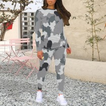 1 Piece Custom Casual Print Long Sleeve Pant Set