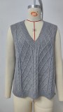 Women's Oversized V Neck Knit Sweater Vest Tunic Sleeveless Pullover Top