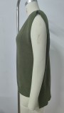 Women's Oversized V Neck Knit Sweater Vest Tunic Sleeveless Pullover Top