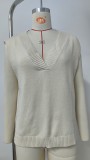 Women's Oversized V Neck Knit Sweater Vest Tunic Sleeveless Pullover Top