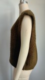 Women's V Neck Solid Pullover Sweater Vest Sleeveless Cable Knit Tank Top