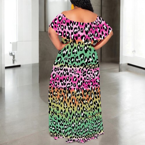 1 Piece Custom Casual Print Off Shoulder Maxi Dresses
