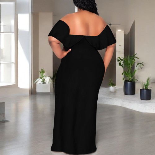 1 Piece Custom Casual Print Off Shoulder Maxi Dresses