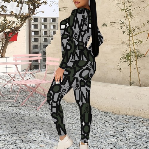 1 Piece Custom Casual Print Long Sleeve Two Piece Sweatshirt Set
