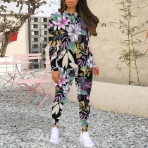 1 Piece Custom Casual Print Long Sleeve Two Piece Sweatshirt Set