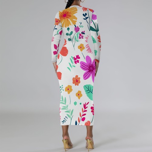1 Piece Custom Casual Print Mid Dresses