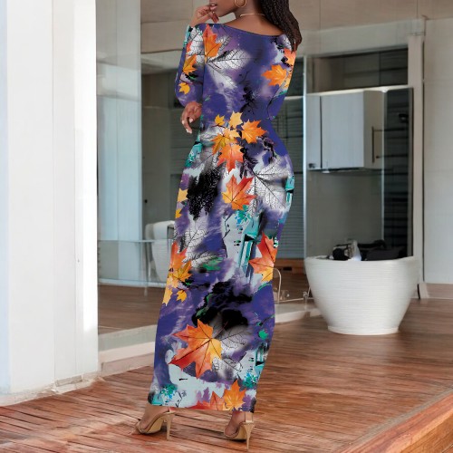 1 Piece Custom Casual Print Long Dresses