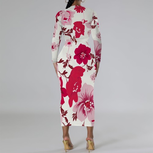 1 Piece Custom Casual Print Mid Dresses