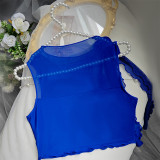 Women Floral Bandage Hollow Sexy Sleeveless Vest Top