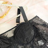 Cold Shoulder Bustier Lace Bodysuit