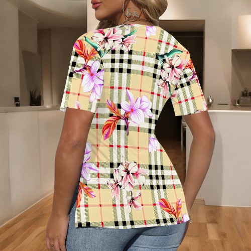 1 Custom Casual Printed Short Sleeve Shirt Top
