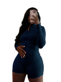Sportswear Casual Tight Long Sleeve Shorts Two-piece Set