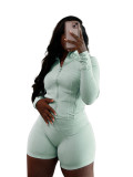 Sportswear Casual Tight Long Sleeve Shorts Two-piece Set