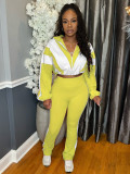 Color Block Stitching Contrast Color Sports Casual Trouser Set