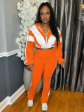 Color Block Stitching Contrast Color Sports Casual Trouser Set