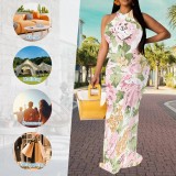 1 Custom Casual Digital Printing Sleeveless O Neck Long Dresses