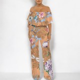 1 Custom Casual Digital Printing Off Shoulder One Piece Jumpsuits