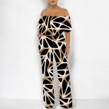 1 Custom Casual Digital Printing Off Shoulder One Piece Jumpsuits