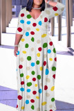 1 Custom Casual Digital Printing 3/4 Sleeve Plus Size Maxi Dresses