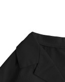 Summer Suit Women V Collar Drawstring Womens Shirt Shorts Set