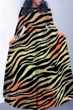 1 Custom Casual Digital Printing 3/4 Sleeve V-Neck Long Dress (Pockets + Belt)