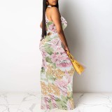 1 Custom Casual Digital Printing Sleeveless O Neck Long Dresses