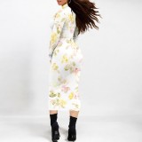 1 Custom Casual Digital Printing High Neck Mid Dresses