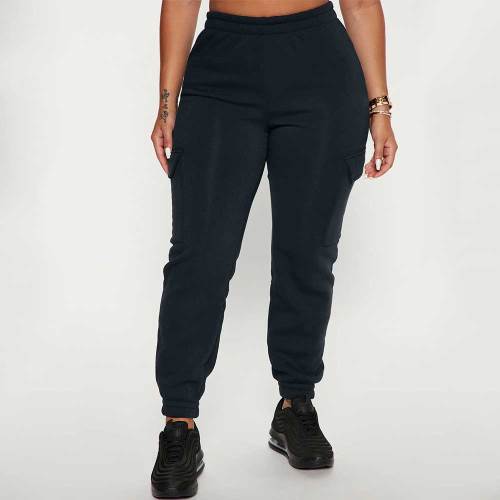 Let's Relax Elastic Drawstring Jogger Sweatpants With Side Pocket