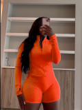 Sportswear Casual Tight Long Sleeve Shorts Two-piece Set