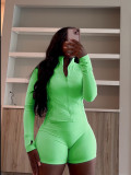 Sportswear Casual Tight Long Sleeve Shorts Two-piece Set