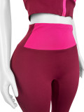 Women Tracksuit Two Piece Outfits Zipper Cropped Top Leggings 2 Piece Sets