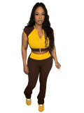 Women Tracksuit Two Piece Outfits Zipper Cropped Top Leggings 2 Piece Sets