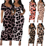 1 Custom Casual Digital Printing Short Sleeve Long Dresses