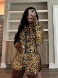 Sportswear Casual Tight Long Sleeve Shorts Two-piece Set