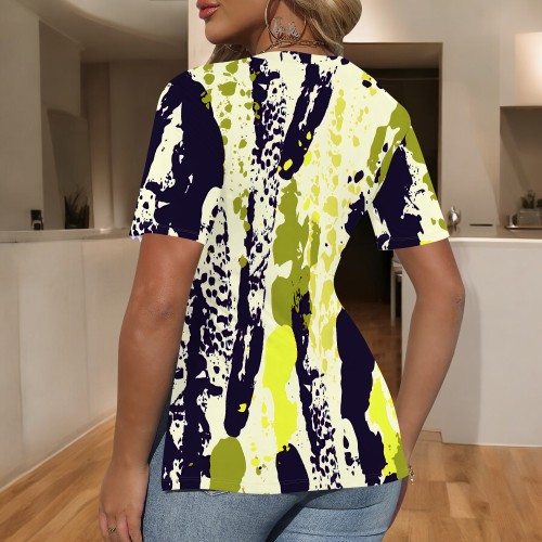 1 Custom Casual Digital Printing Short Sleeve V Neck Tees