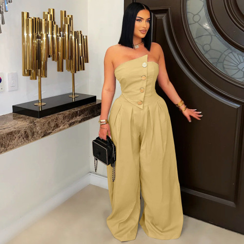 Sesy Strapless Wide Leg Jumpsuit